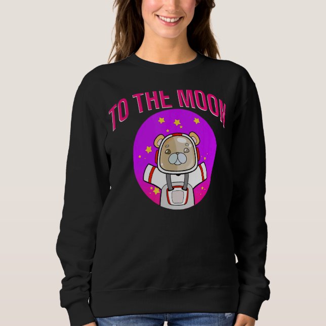 Moletom Astronauta Bear Para A Cripto Da Lua (Frente)