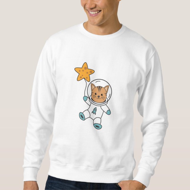 Moletom Astronauta Cat Planet Moon Star Space (Frente)