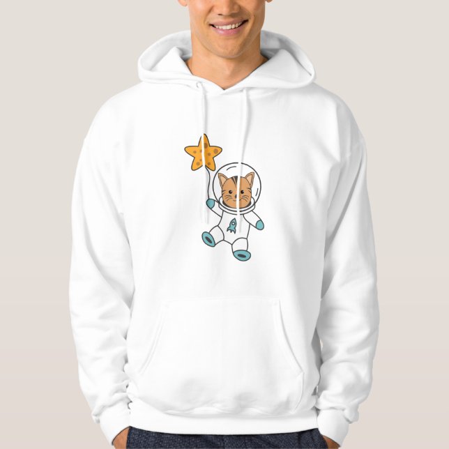 Moletom Astronauta Cat Planet Moon Star Space (Frente)