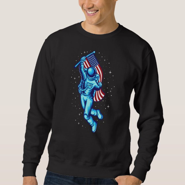 Moletom Astronauta Cosmonaut Space EUA Flag Rocket Ship (Frente)