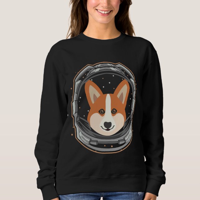 Moletom Astronauta De Cachorro Corgi No Espaço 50 (Frente)