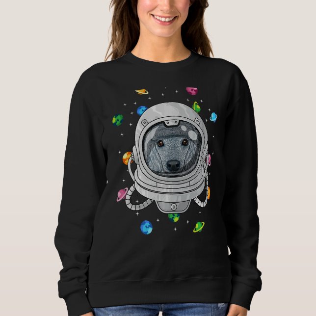 Moletom Astronauta De Poodô Cão Profundo No Universo Cósmi (Frente)