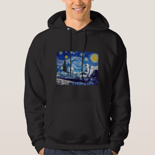 Moletom Astronauta descansando sob Starry Night Hoodie (Frente)