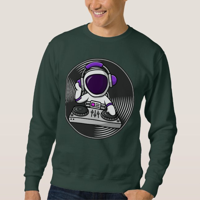 Moletom Astronauta DJ Cute Space Music design (Frente)