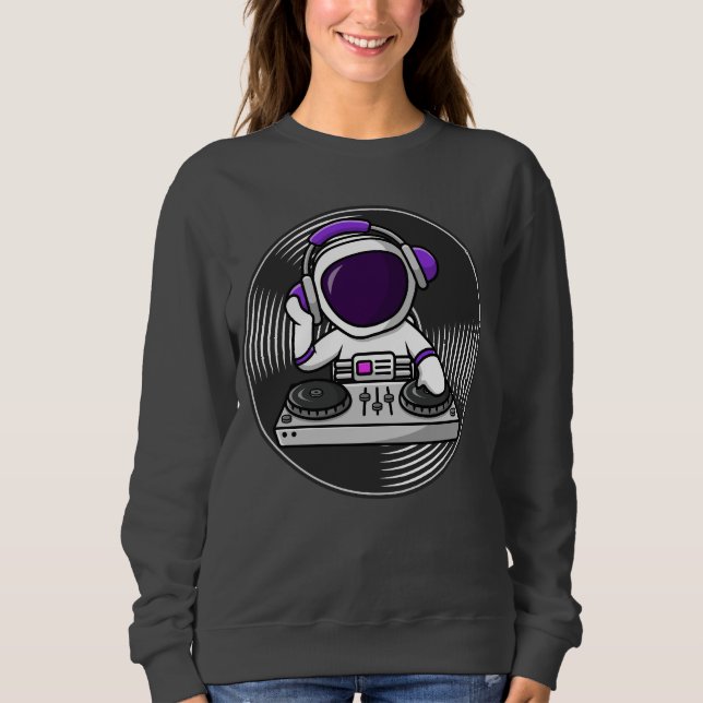 Moletom Astronauta DJ Cute Space Music design (Frente)