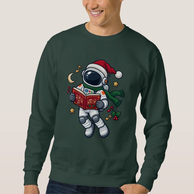 Moletom Astronauta do Canto de Natal no Espaço (Frente)