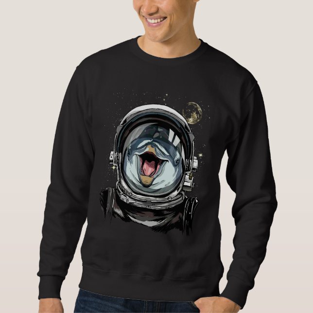 Moletom Astronauta do Espaço Exterior Golfinho Vida Marinh (Frente)