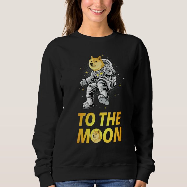Moletom Astronauta Dogecoin Para A Cripta De Moon Tee Dogu (Frente)
