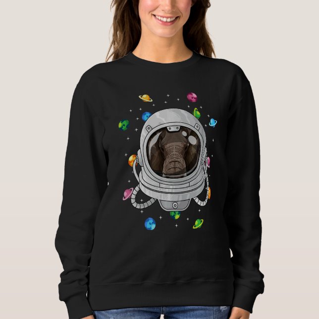 Moletom Astronauta Elefante Profundo No Espaço Uni Cósmica (Frente)