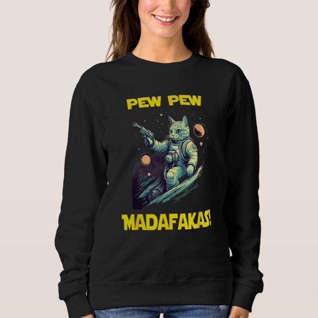 Moletom Astronauta Espacial Pew Madafakas Nebelung Gato 1 (Frente)