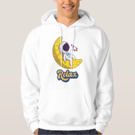 Moletom Astronauta Mentindo e Relaxando no Design da Lua