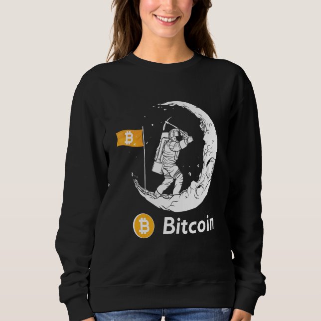 Moletom Astronauta Minerador de Bitcoin Na Lua Investidor  (Frente)