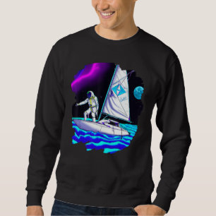 Moletom Astronauta navegando no barco no Oceano Legal