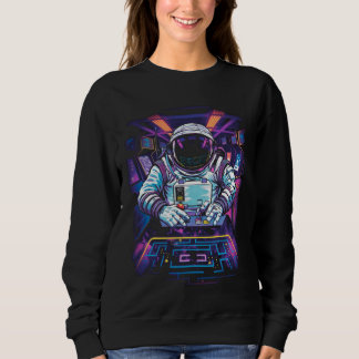 Moletom Astronauta Neon Exploração Espacial Cósmica Gráfic