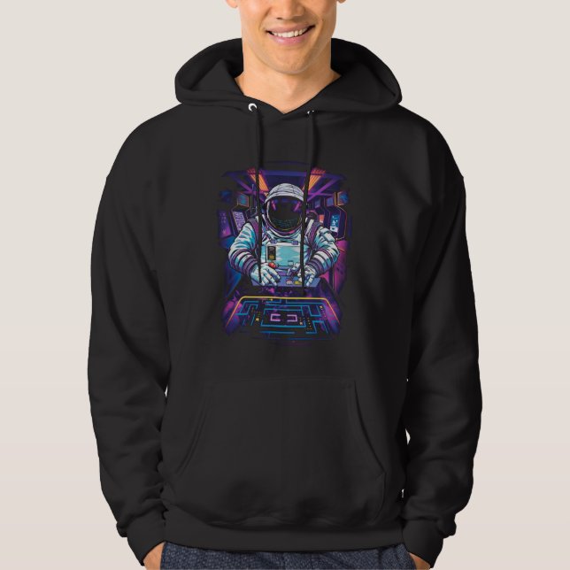 Moletom Astronauta Neon Exploração Espacial Cósmica Gráfic (Frente)
