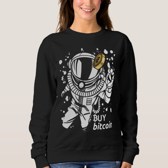 Moletom Astronauta Pega Bitcoin Compre Macaco Cibernético  (Frente)
