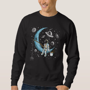 Moletom Astronauta Pescando A Lua No Espaço