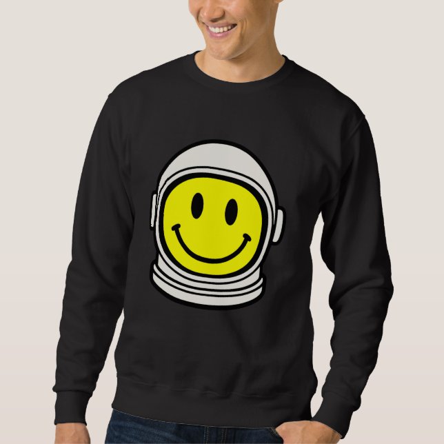 Moletom Astronauta Retro Astronauta Amarelo Sorriso Face S (Frente)
