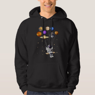 Moletom Astronauta Segurando Planeta Balões Ciência Sy Sol