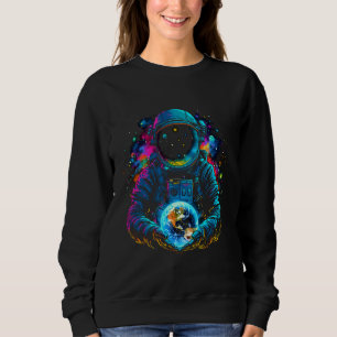 Moletom Astronauta Segurando Planetas Terra Astronauta Ciê