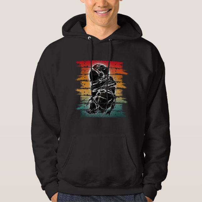 Moletom Astronauta Vintage Preto E Branco (Frente)