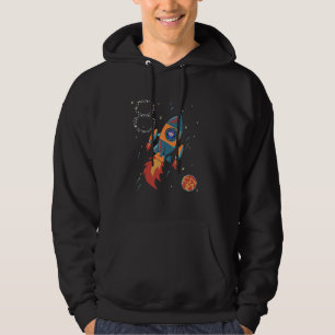 Moletom Astronauta voando no foguete no espaço 8º aniversá
