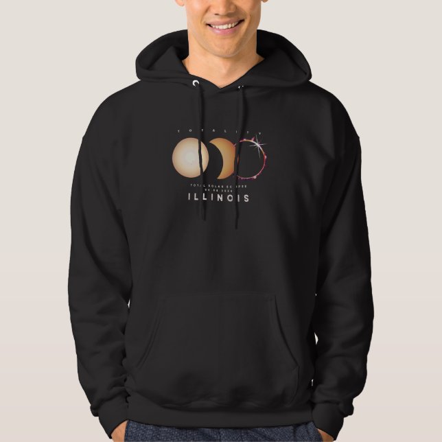 Moletom Astronoma Total Eclipse Solar 2024 Illinois (Frente)