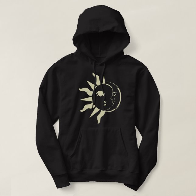 Moletom Astronomia do Sol e da Lua Rosto Boêmico Tee Hippi (Frente do Design)