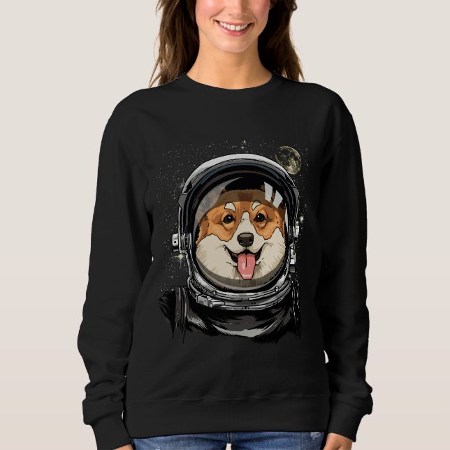 Moletom Astronomia Espacial de Exploração do Cão de Corgi (Frente)