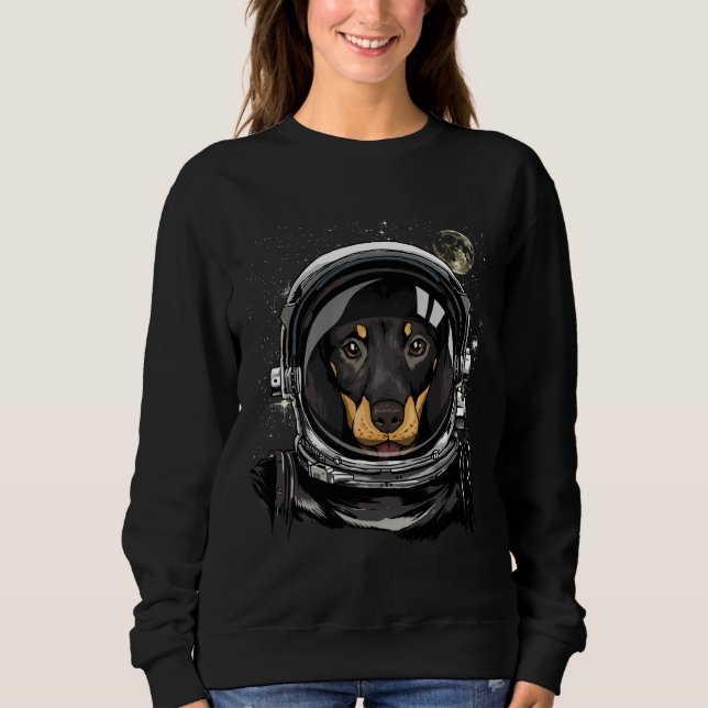 Moletom Astrônomo de Exploração Espacial do Cão Dachshund (Frente)