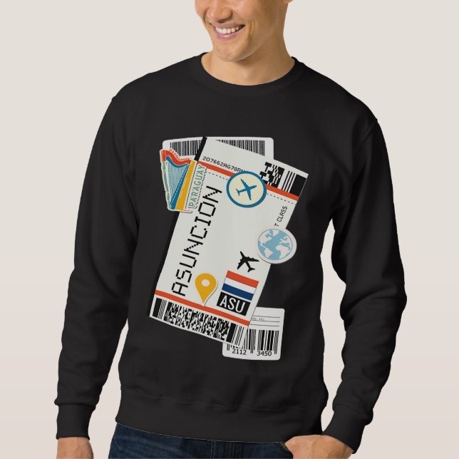 Moletom Asunción Paraguay City Skyline Silhouette Outline  (Frente)