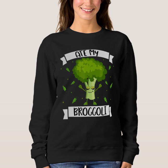 Moletom Ate My Broccoli Vegetarian Broccoli Vegan (Frente)