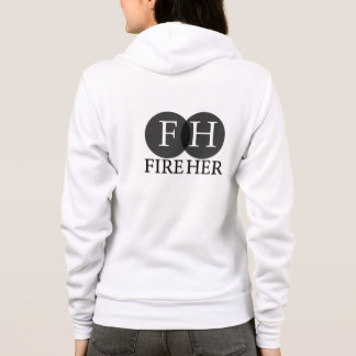 Moletom Ateie fogo a seu Hoodie branco do fecho de correr