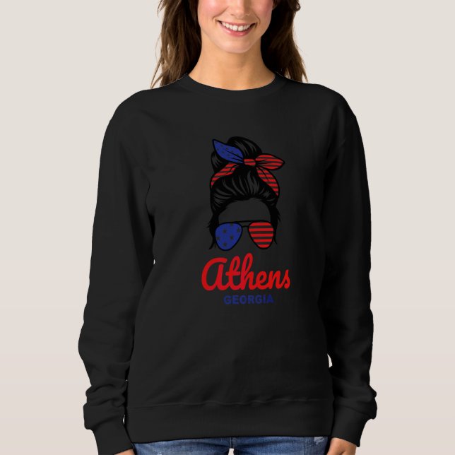 Moletom Athens Geórgia Coque Desarrumado Retro   (Frente)