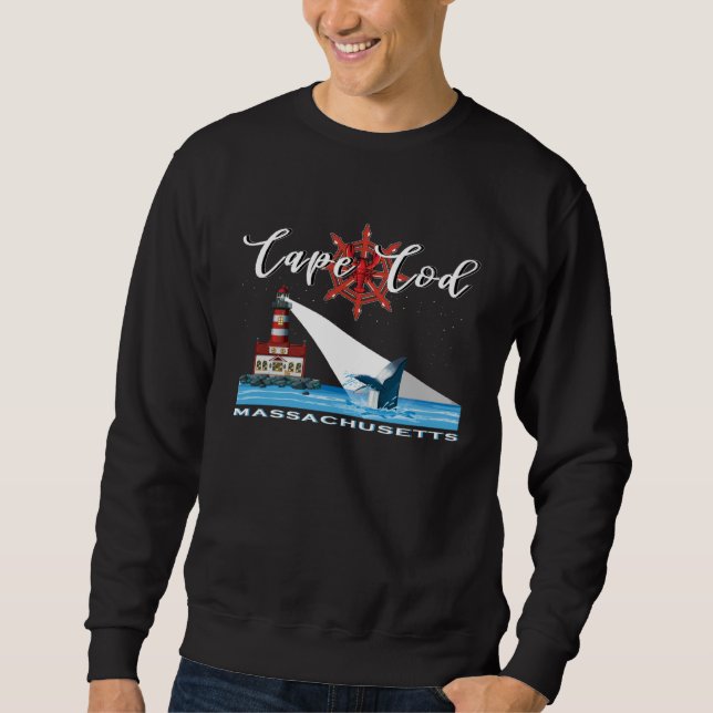 Moletom Atlantic Cape Cod Massachusetts Lighthouse Whale W (Frente)