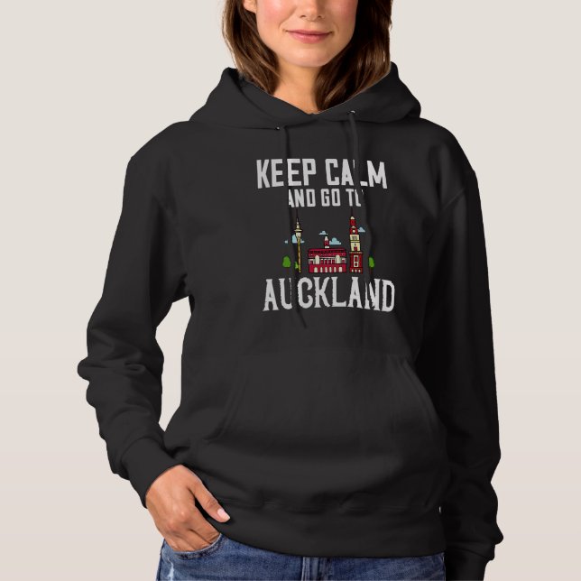 Moletom Auckland New Zealand City Skyline Map Travel (Frente)