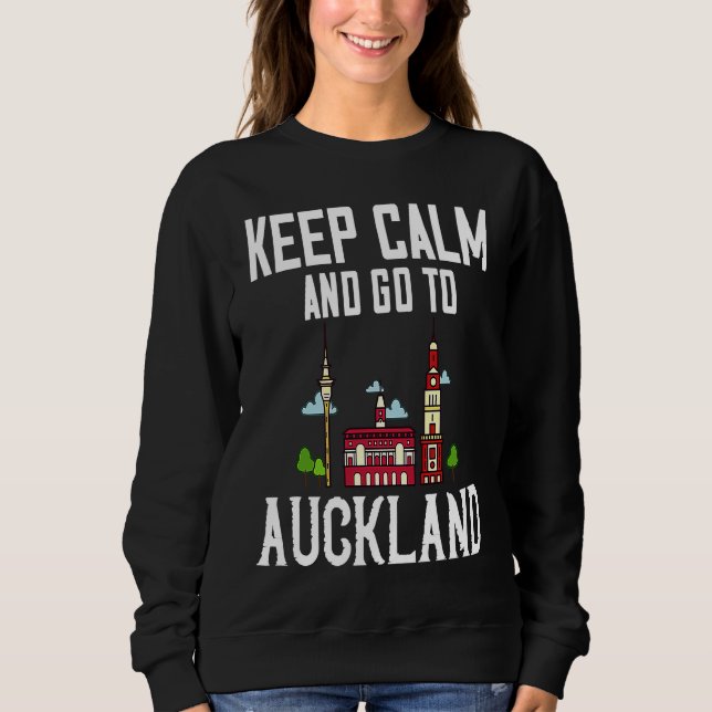 Moletom Auckland New Zealand City Skyline Map Travel (Frente)