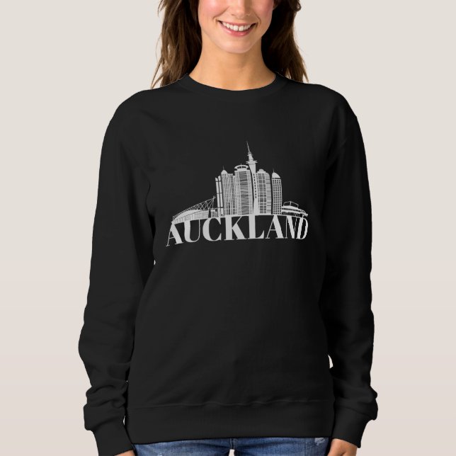 Moletom Auckland New Zealand City Skyline Silhouette Outli (Frente)