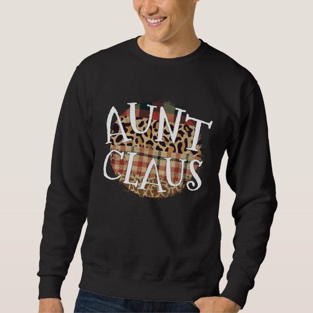 Moletom Aunt Claus Christmas  Santa Family Leopard Buffalo (Frente)