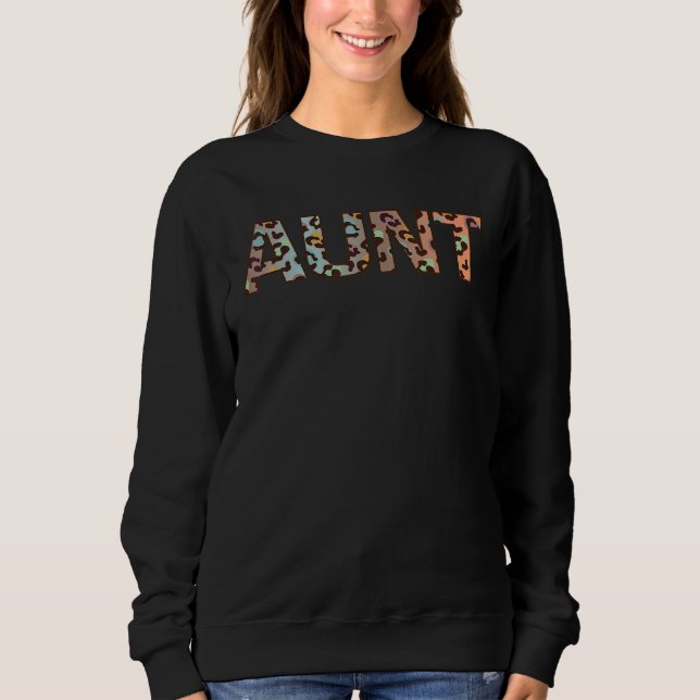 Moletom Aunt Leopard Print Cute Mother Grandma Matching Fa (Frente)