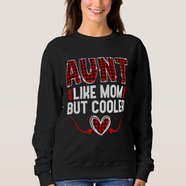 Moletom Aunt Retro Red Plaid Promoted To Aunt Mother s Day (Frente)