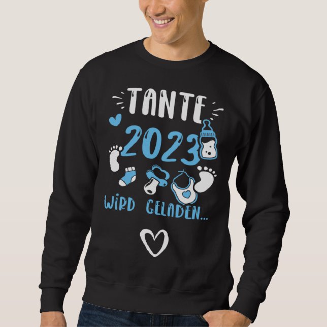 Moletom Aunt Tante 2023 Wird Geladen   Baby Boy Sayings (Frente)