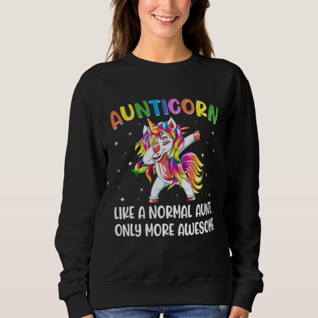 Moletom Aunticorn Like An Aunt Only Awesome Dab Unicorn Mo (Frente)