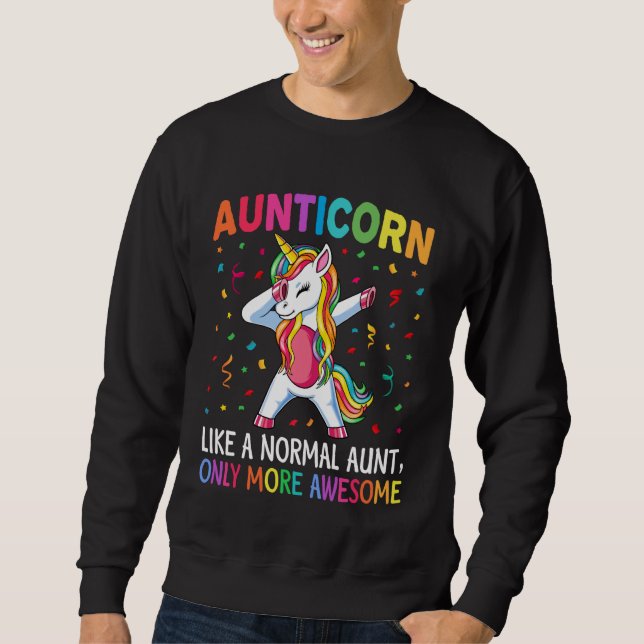 Moletom Aunticorn Like an Aunt Only Awesome Dabbing Unicor (Frente)