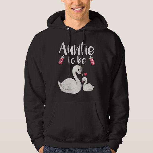 Moletom Auntie To Be Swan Baby Shower For Girl (Frente)