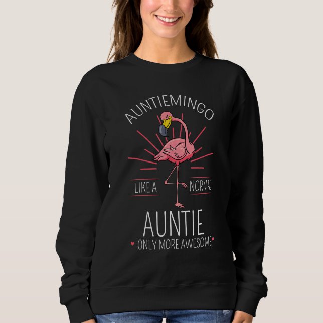 Moletom Auntiemingo Auntie Flamingo Aunt Tita Tia Tia Faun (Frente)