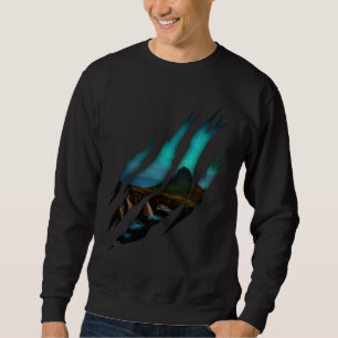 Moletom Aurora Borealis Torn Alaska Night