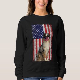Moletom Aussie American Flag Dog Veste Face Mask 4th Of Ju