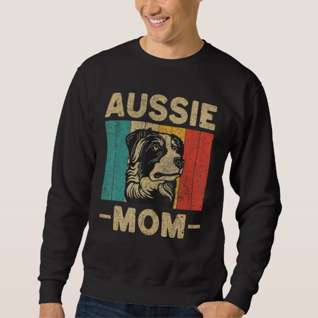 Moletom Aussie Mom  Retro Australian Shepherd (Frente)