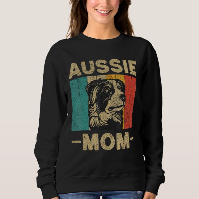 Moletom Aussie Mom  Retro Australian Shepherd (Frente)